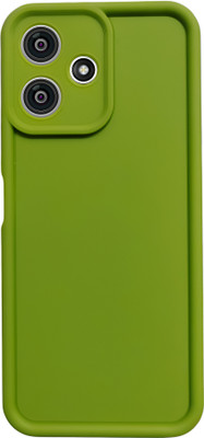 SCALEBEE Back Cover for Mi Redmi 12 5G / Poco M6 Pro 5G Soft Shockproof Silicone Matt Finish Phone Case(Green, Flexible, Silicon, Pack of: 1)