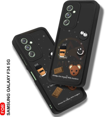 AelVouX Back Cover for Samsung Galaxy F34 5G(Black, 3D Case, Silicon, Pack of: 1)