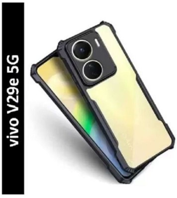 Sarju Front & Back Case for Vivo V29e Back cover(Black, Transparent, Flexible, Pack of: 1)