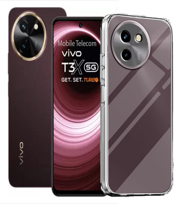 S-Hardline Back Cover for Vivo T3x 5G, shock-absorbent/scratch resistant(Transparent)