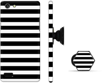 CaseSquad Back Cover for OPPO Neo 7(Black, White, Cases with Holder, Pack of: 2)
