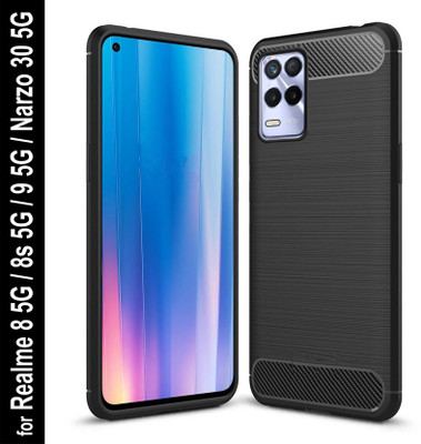 SRT Back Cover for Realme 8s(Black, Pack of: 1)