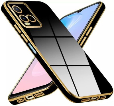 Kosher Traders Back Cover for 6D Chrome Luxury Case Color Soft Silicone Back Cover For Vivo Y21 2021(Black, Silicon)