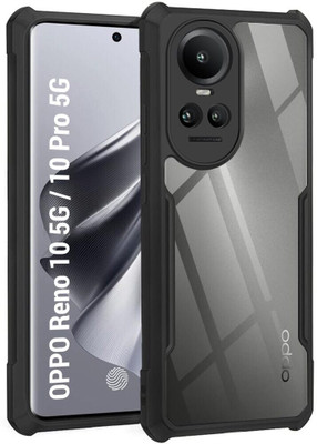 Phone Case Cover Back Cover for Oppo Reno 10 / Reno 10 Pro 5G (Black Bumper) Back CoverGkl(Black, Camera Bump Protector, Silicon, Pack of: 1)
