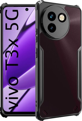 HUPSHY Back Cover for Vivo T3x 5G(Black, Shock Proof)