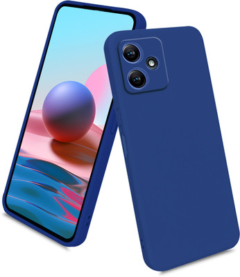 Coverskart Back Cover for POCO M6 Pro 5G Liquid Silicone Soft Full Body Protection inside Velvet Case(Blue, Camera Bump Protector, Silicon, Pack of: 1)