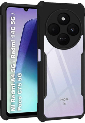 AIZLO Back Cover for Poco C75 5G, Redmi A4 5G, Redmi 14C 5G(Black, Camera Bump Protector, Pack of: 1)
