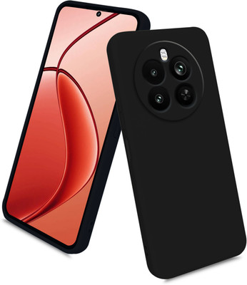 MobiLooks Back Cover for realme P1 Pro 5G, Liquid Silicone Case inner Microfiber Cloth(Black, Camera Bump Protector, Silicon, Pack of: 1)