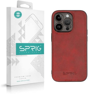 Sprig Matte Leather Back Cover for APPLE iPhone 14 Pro Max(Red, Grip Case, Pack of: 1)