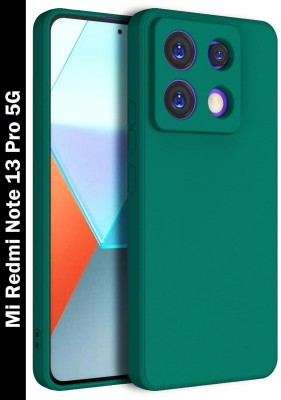 VAPRIF Back Cover for Mi Redmi Note 13 PRO 5G, Matte Rubberized Soft Silicone Protective Cloth Inside(Green, Dual Protection, Pack of: 1)