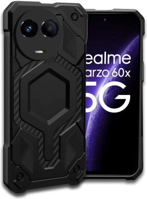 Icod9 Back Cover for Realme Narzo 60x, Exclusive Plain Hybrid Defender Shockproof Case With Camera Protection(Black, Silicon, Pack of: 1)