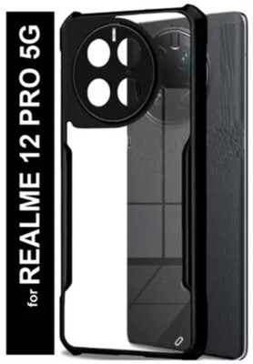 Sciforce Front & Back Case for Realme 12 Pro Plus 5G, Hybrid Hard Transparent Back TPU Bumper(Black, Transparent, Pack of: 1)