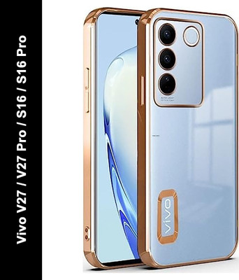 Nice Assoseries HUB Back Cover for Vivo V27, Vivo V27 Pro 5G, S16, S16 Pro(Gold, Flexible, Silicon)