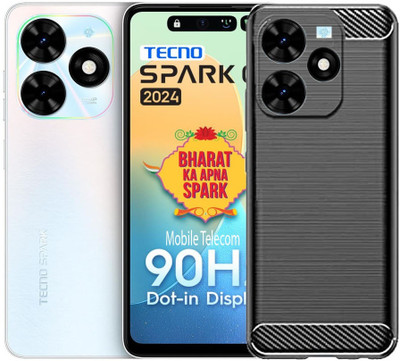 S-Gripline Back Cover for TECNO Spark Go 2024, Premium Soft Silicon TPU Shockproof(Black)