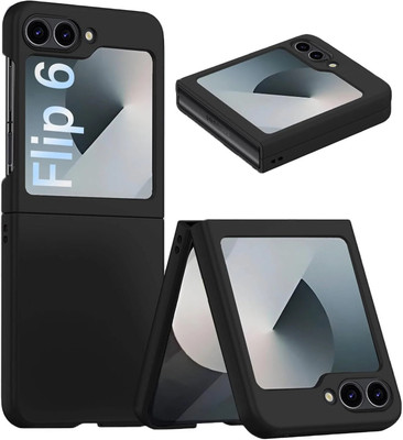 HIGAR Back Cover for Samsung Galaxy Z Flip 6 / Z Flip 7 FE 5G, Artificial Leather Ultra-Thin, Shockproof, Hard PC(Black, Matte Finish, Pack of: 1)