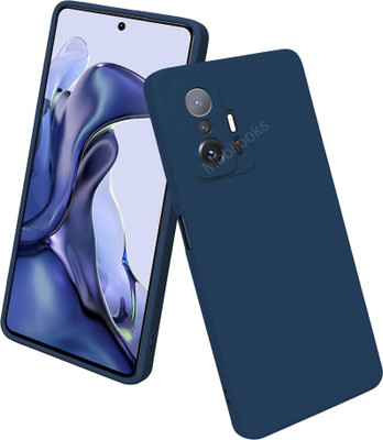 MobiLooks Back Cover for Xiaomi 11T Pro 5G, Liquid Silicone Case inner Microfiber Cloth(Blue, Camera Bump Protector, Silicon, Pack of: 1)