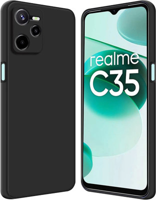 LILLIPUT Back Cover for Realme C35(Black, Silicon, Pack of: 1)