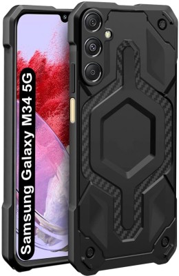 S-Gripline Back Cover for Samsung Galaxy M34 5G, Premium Plain Hybrid Defender Shockproof Case With Camera Protection(Black, Silicon, Pack of: 1)