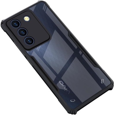 Mobile Back Cover Pouch for Vivo T3 5G, Vivo Y200e 5G(Black, Transparent, Camera Bump Protector, Silicon, Pack of: 1)