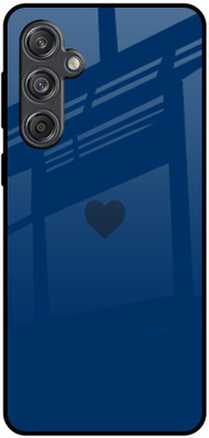 QRIOH Glass Back Cover for Samsung Galaxy M55 5G(Blue, Grip Case, Pack of: 1)