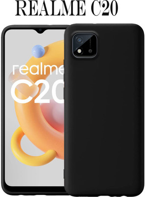 HATin Back Cover for Ful Black-Realme C20(Black, Silicon)