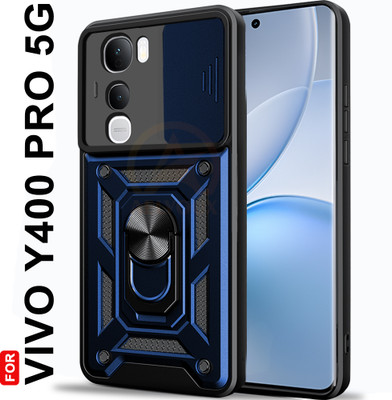 AelVouX Back Cover for Vivo Y400 Pro 5G(Blue, Slider, Pack of: 1)