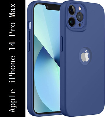Coverskart Liquid Silicone Back Cover for Apple iPhone 14 Pro Max(Blue, Camera Bump Protector, Silicon, Pack of: 1)