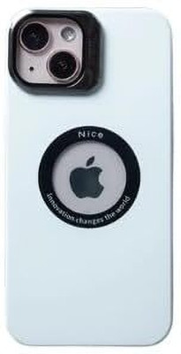 MILLION CASES Back Cover for MILLION CASES Back Case for iPhone 15 Pro Camera Protector Stand Case with Logo Cut Case(White, Shock Proof, Pack of: 1)