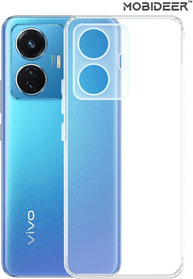 MOBIDEER Back Cover for Vivo T1 44W, Camera Protection, Slim Shockproof, Anti-Dust Plugs Built-in, Bumper Case(Transparent, Flexible, Silicon, Pack of: 1)
