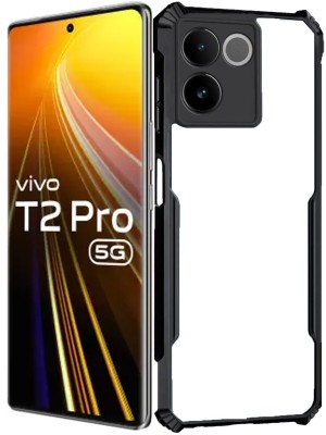 S-Design Back Cover for Vivo T2 Pro 5G, Premium HD Clear Flexible Transparent Case(Black, Pack of: 1)