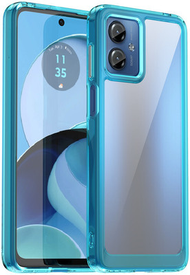 Cover Alive Back Cover for MOTOROLA G14(Blue, Transparent, Shock Proof, Pack of: 1)