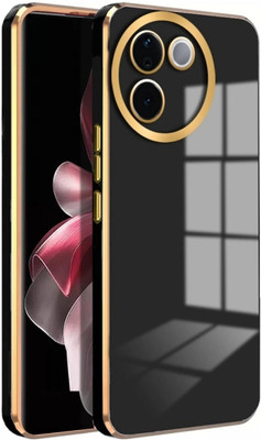 RESOURIS Back Cover for IQOO Z9S PRO 5G, IQOO Z9s Pro 5G, vivo T3 Pro 5G(Black, Gold, Camera Bump Protector, Silicon, Pack of: 1)