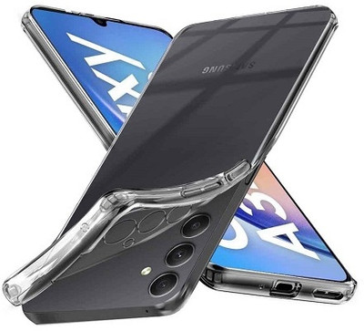 ChutPutMart Back Cover for Ultra Clear Soft Case Samsung Galaxy A34 5G(Transparent, Dual Protection, Silicon, Pack of: 1)