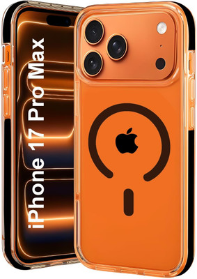 AIBEX Back Cover for Apple iPhone 17 Pro Max| Inner Grip Anti-Slip Sides | Shock-Absorbing Transparent Case(Black, Magsafe, Pack of: 1)