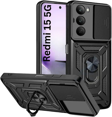 Fablue Back Cover for Mi Redmi 15 5G(Black, Rugged Armor, Fiber, Pack of: 1)