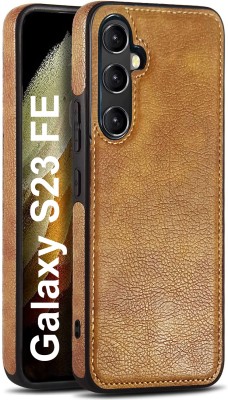 Coverskart Luxury Leather Back Cover for Samsung Galaxy S23 FE 5G, Shock Proof Anti Skid Case(Brown, Camera Bump Protector, Pack of: 1)