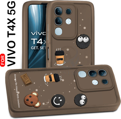AESTMO Back Cover for Vivo T4X 5G(Brown, 3D Case, Silicon, Pack of: 1)