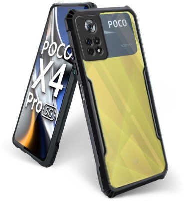 MOBILOVE Back Cover for Poco X4 Pro 5G | Four Corner Hybrid Soft PC Anti Clear Gel TPU Bumper Back Case(Black, Shock Proof, Pack of: 1)