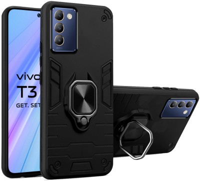 SMARTPOCKET Back Cover for Vivo T3 5G, Vivo Y200e 5G(Black, Rugged Armor, Pack of: 1)