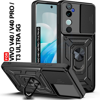 AESTMO Back Cover for Vivo V40, Vivo V40 Pro 5G, T3 Ultra 5G(Black, Slider, Pack of: 1)