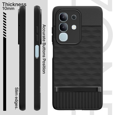 VAlight Back Cover for vivo T4x 5G, iQoo Z10x 5G, Vivo Y31 Pro 5G, Camera Protection 3D Silicone Protective Bumper(Black, 3D Case, Silicon, Pack of: 1)