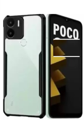 Mobile Case Cover Back Cover for Poco C50, Poco C50, (IP)(Black, Transparent, Shock Proof, Pack of: 1)