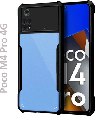 AIZLO Back Cover for Poco M4 Pro 4G(Black, Camera Bump Protector, Pack of: 1)