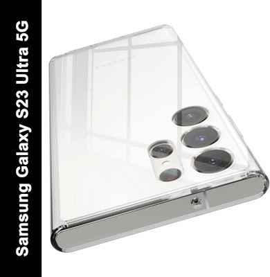 COVERLINE Back Cover for Samsung Galaxy S23 Ultra 5G Crystal Clear Silicone Transparent Plain Flexible Case(Transparent, Shock Proof, Silicon, Pack of: 1)
