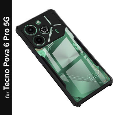 Zapcase Back Cover for Tecno Pova 6 Pro 5G(Black, Shock Proof, Pack of: 1)