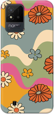 NDCOM Back Cover for Realme Narzo 50i Retro Floral Print Printed Hard Case(Multicolor, Hard Case, Pack of: 1)