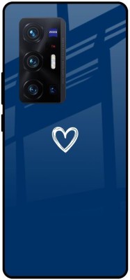 QRIOH Glass Back Cover for Vivo X70 Pro+(Blue, Grip Case, Pack of: 1)