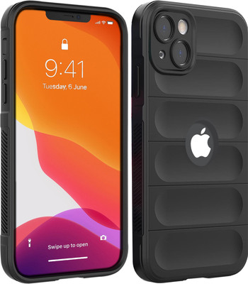 Coverskart Rugged Armor Back Cover for Apple iPhone 14 Plus(Black, Camera Bump Protector, Silicon, Pack of: 1)