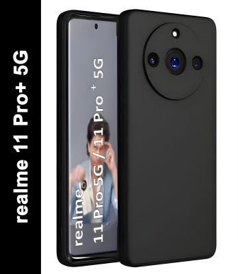 Foncase Back Cover for Realme 11 Pro 5G, Realme 11 Pro plus 5G, Realme Narzo 60 Pro 5G (Black)(Transparent, Camera Bump Protector, Silicon, Pack of: 1)