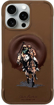 Santa Barbara Back Cover for Santa barbara Awesome Look Polo-Embossed for iPhone 16 Pro Max(Brown, Camera Bump Protector, Pack of: 1)